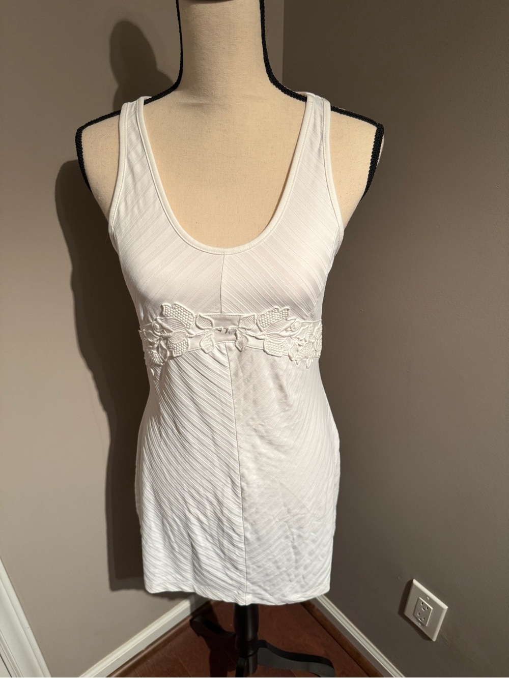 Wimbledon White Textured Tank Dress